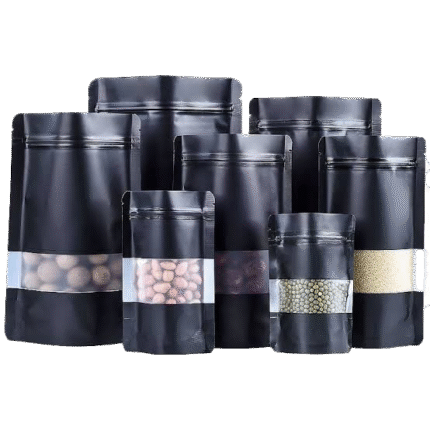 Aluminium black standup pouch with ziplock